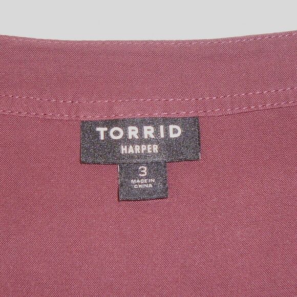 TORRID Harper Challis Pullover 3/4 Roll Tab Sleeve Tunic Size 3 - Picture 3 of 13